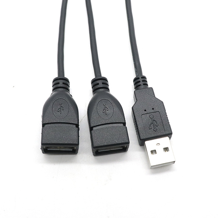 USB A Male To Double Female 2 Ports USB Hub Switch Cable charging data transmission expansion hard disk cable