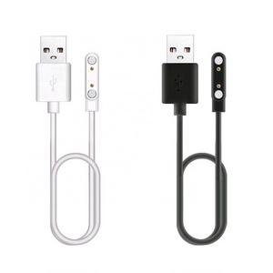 Universal 1A USB magnetic pogo pin charger 7.62mm 2pin Charging Cable Cord for Smart Watch