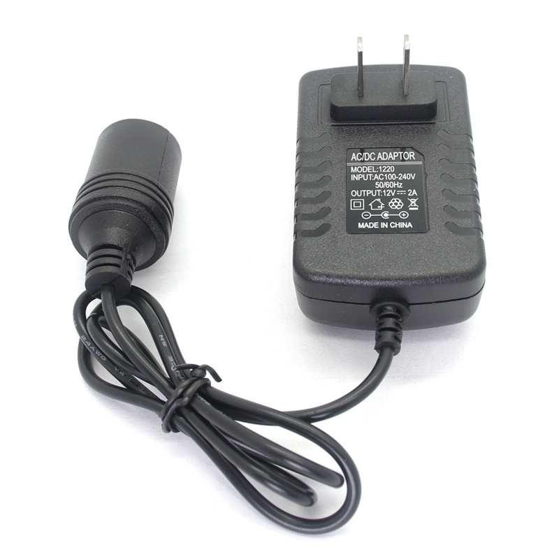 Customized 24W 220V to US standard 12V2A Cigarette Lighter Plug Power Adapter Car Charger converter car adapter