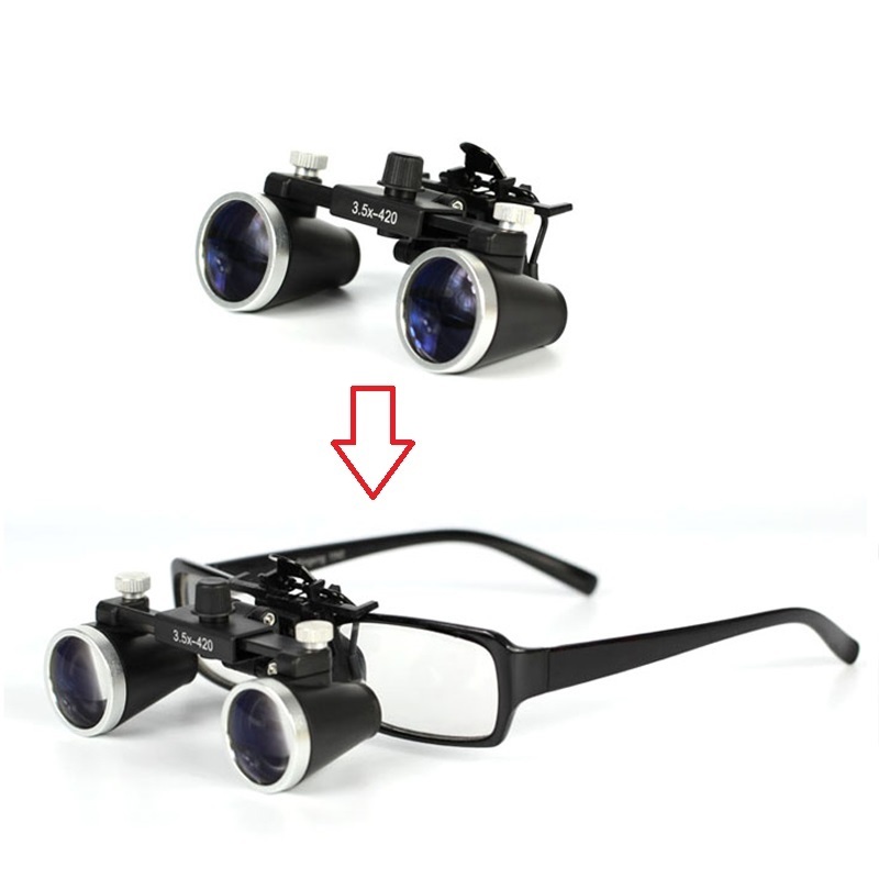 LUXUN 2.5X 3.5X Surgery glasses magnifiers Dental Loupe  420 mm Surgical Medical Operation Head Light head mounted magnifier