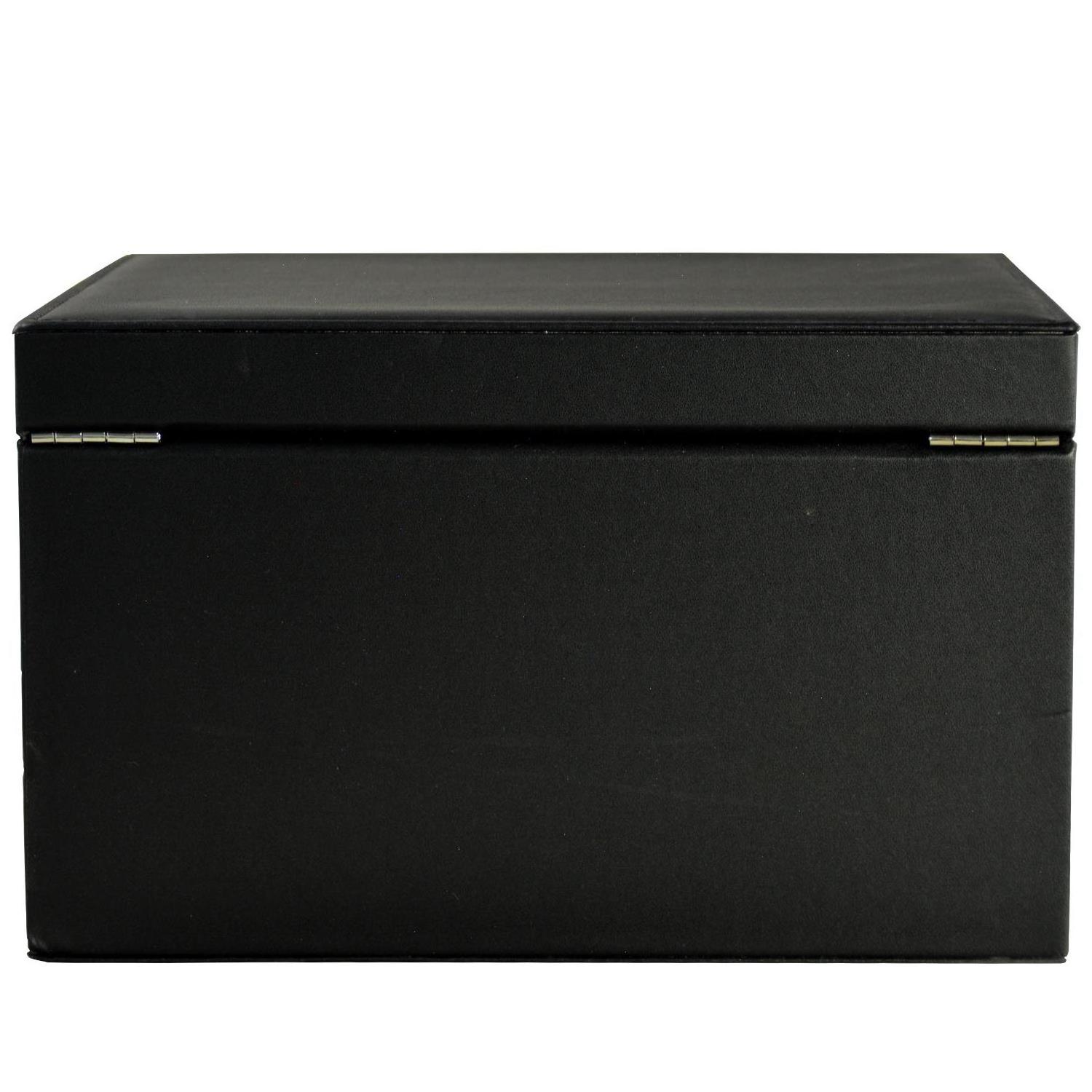 GC02-JB-03BG-T PU Leather Storage Jewelry Box Organizer Leather Jewelry Storage Box With three layers Drawer With magnetic lock