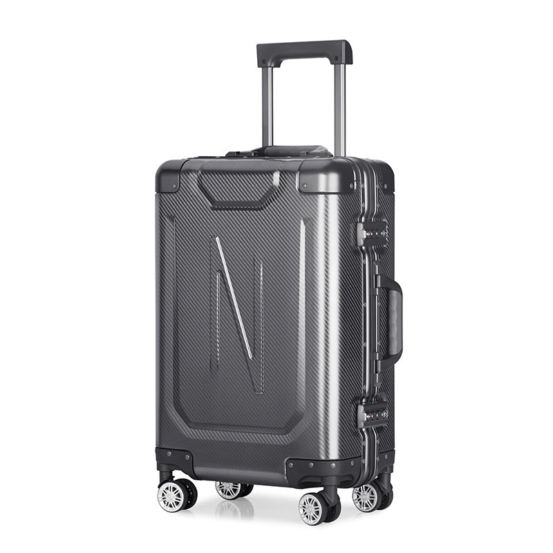 New travel aluminum trolley modern pilot case luggage aluminum metal suitcase aluminum luggage