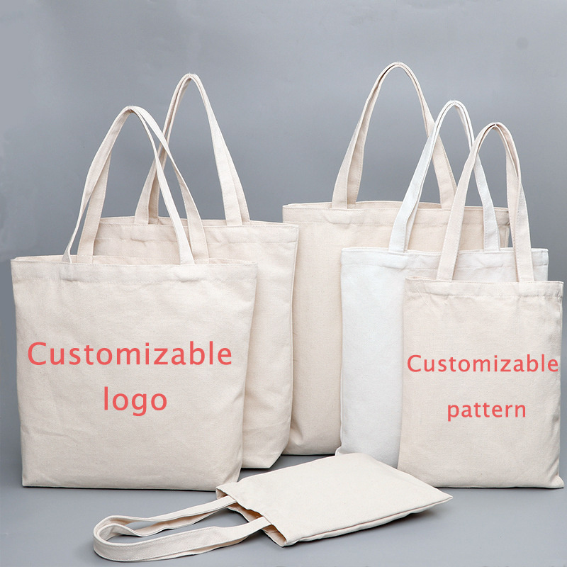 wholesale blank Custom Logo Print Promotional bulk folding hemp Cotton Canvas bag handbag reusable shopping Tote Bag