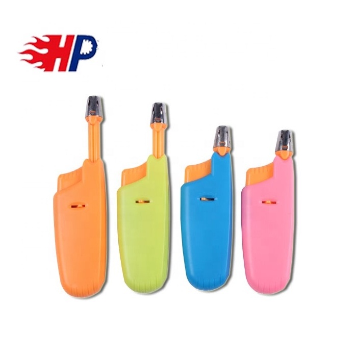 HP-605 2020  high quality refillable plastic bbq lighter for grill filled with butane gas electric kitchen torch lighter