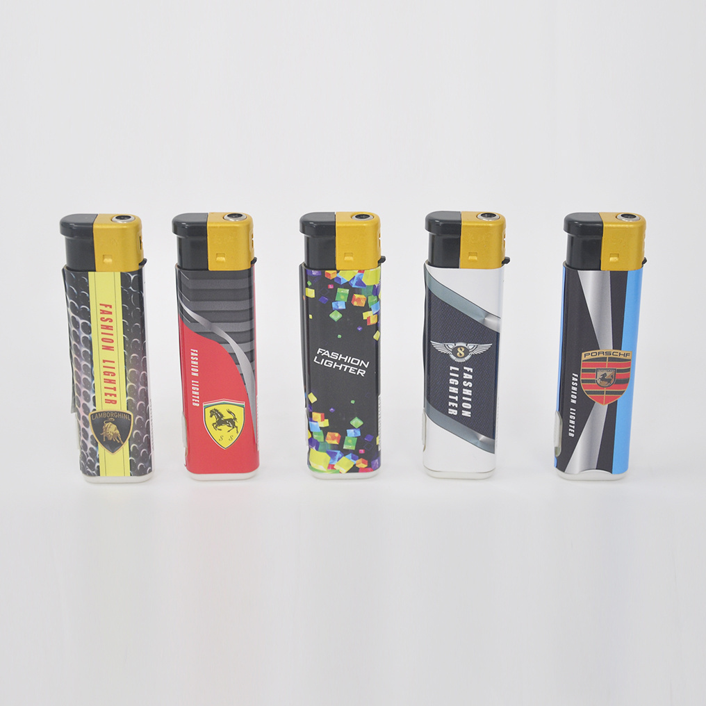 Top Seller Colorful  Led Light Windproof Electronic Lighter With Customized Logo  China HP-F5