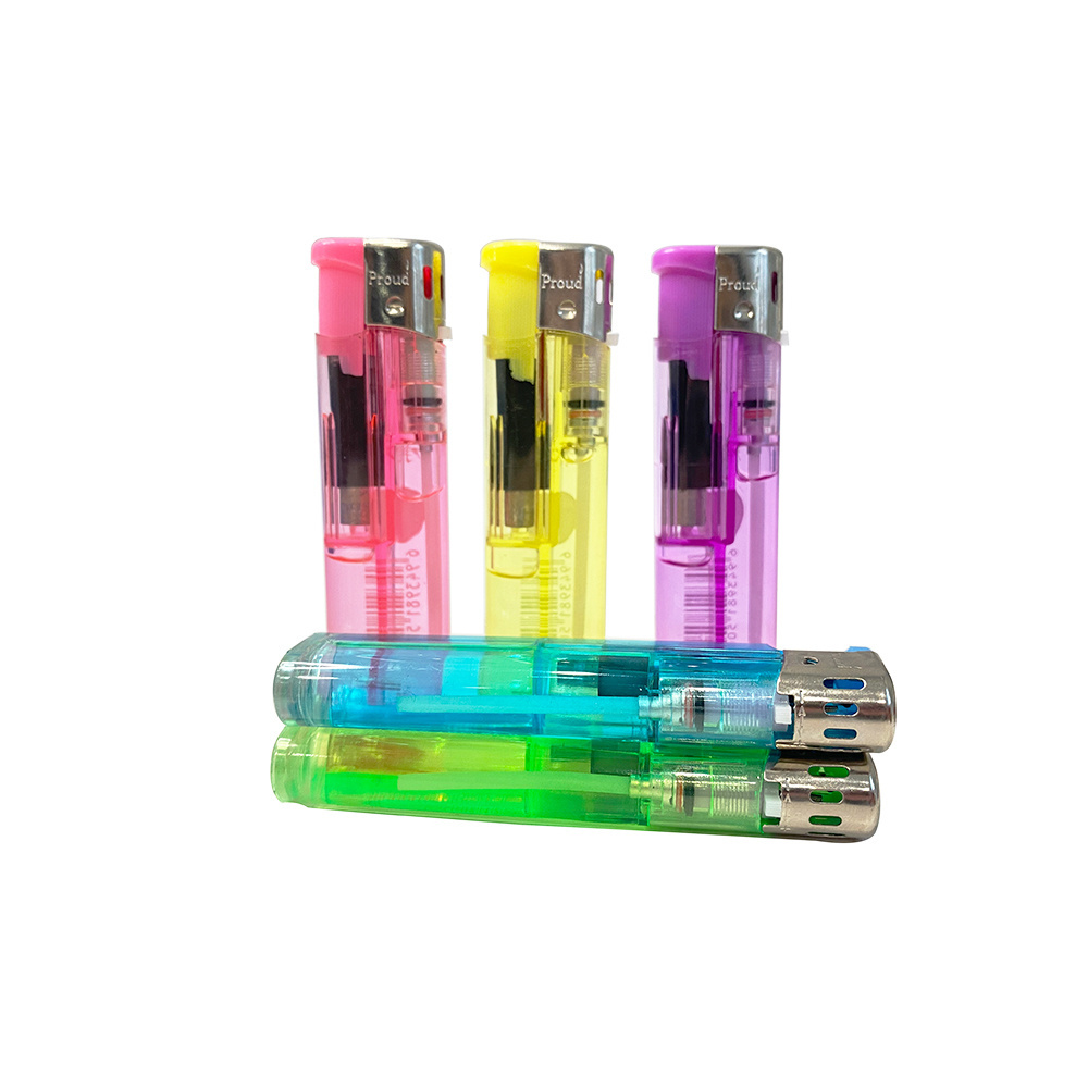 Customer Akmak Lighters Cigarette Vapers Smoke Transparent Gas Lighter  hp-127 lighter with led light