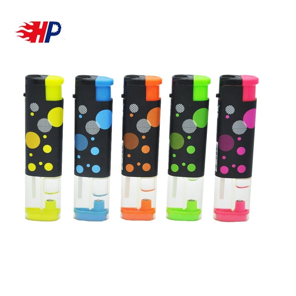 2023 HP High Quality Custom Plastic Windproof Cigarette Lighter shrink up with pictures