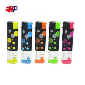 2023 HP High Quality Custom Plastic Windproof Cigarette Lighter shrink up with pictures