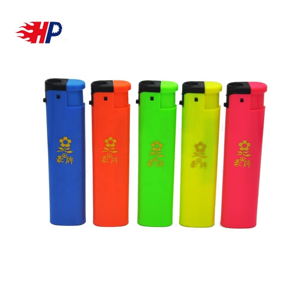 2023 HP High Quality Custom Plastic Windproof Cigarette Lighter shrink up with pictures