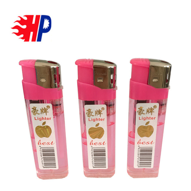 2024 HP disposable gas solar lighter custom logo lighter with sticker  for Nepal