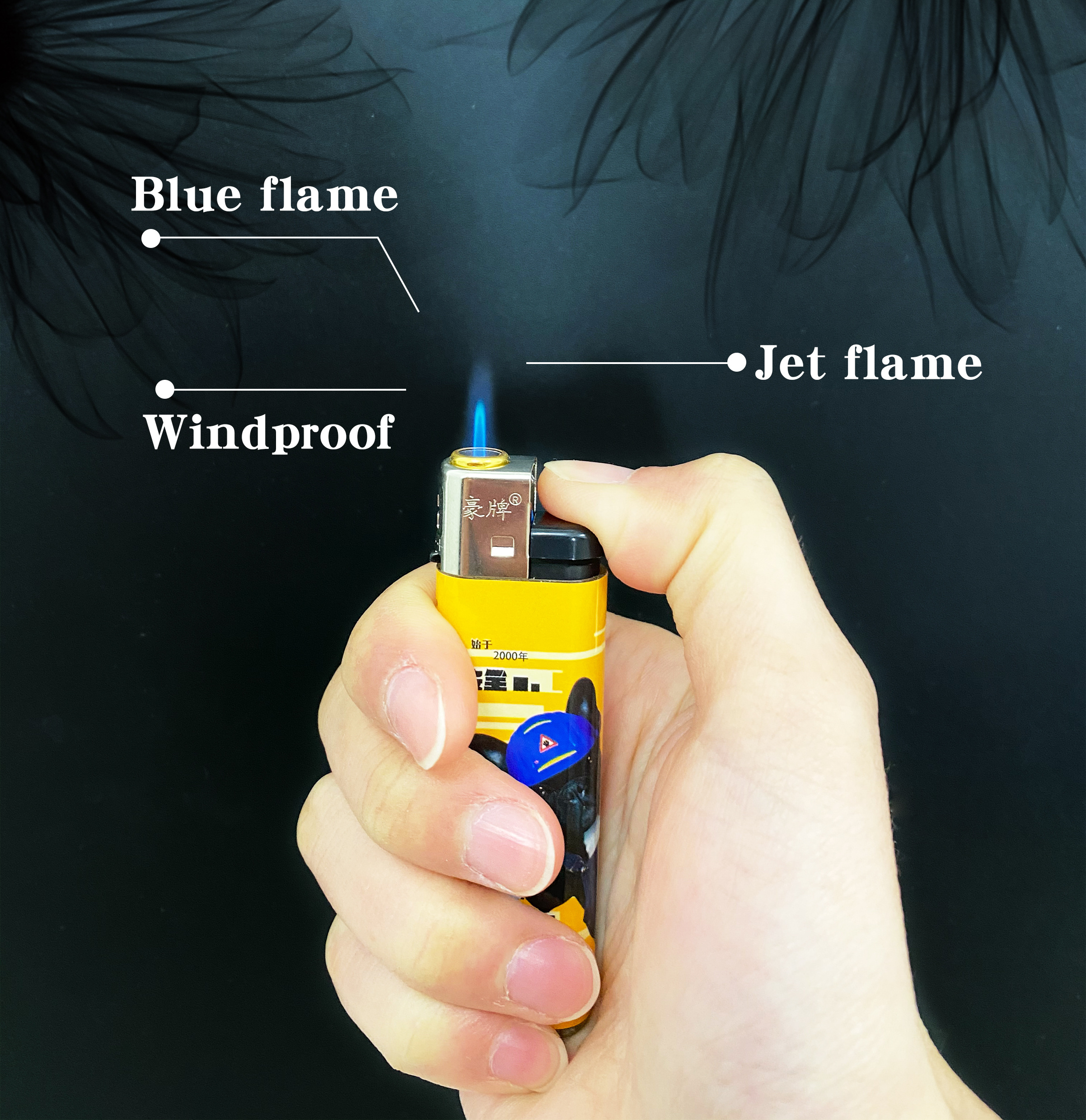 HP-P5 turbo jet blue flame torch firework springs butane gas windproof supreme encendedor de cocina  lighter