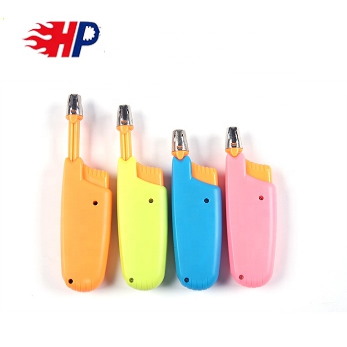 HP-605 2020  high quality refillable plastic bbq lighter for grill filled with butane gas electric kitchen torch lighter