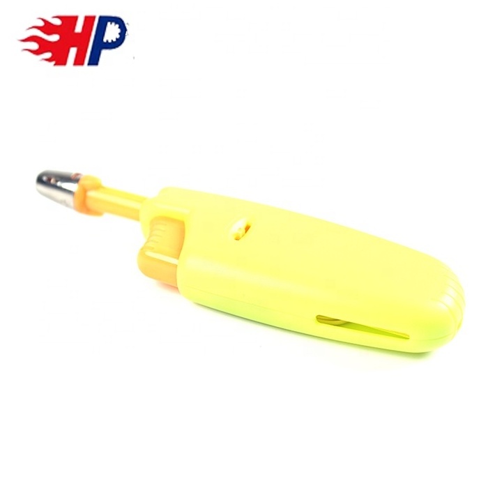 HP-605 2020  high quality refillable plastic bbq lighter for grill filled with butane gas electric kitchen torch lighter