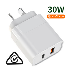 usb c charger 30w gan Dual Ports wall charger for apple witless charge