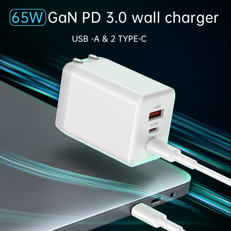 GaN Quick Travel Wall Charger usb c 65Watt PPS Fast Charge PD 65w gan charger for Type-C Laptop iphone ipad Macbook UAV