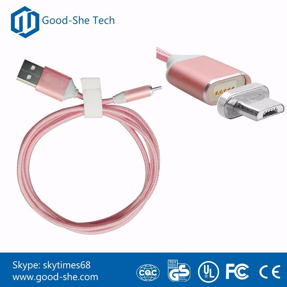 2017 LED Magnet Charger Cable for Android Phone Micro USB Data sync Cable USB 3.0 3.1 type-c Magnetic Charging Cable