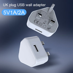 Amazon Best Seller hot product 3 Pin UK plug slim  USB travel charger 5V power adapter for UK Malaysia  market