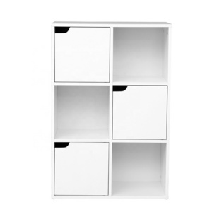 Bookshelf with Doors 3-Tier Bookcase with Cabinet Freestanding  Display Cabinet with Doors