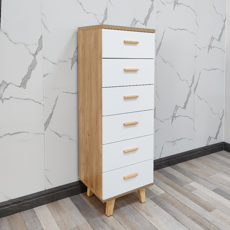 Storage cabinet solid wood foot chest of drawers simple modern cabinet chest of drawers 6 drawers file cabinet