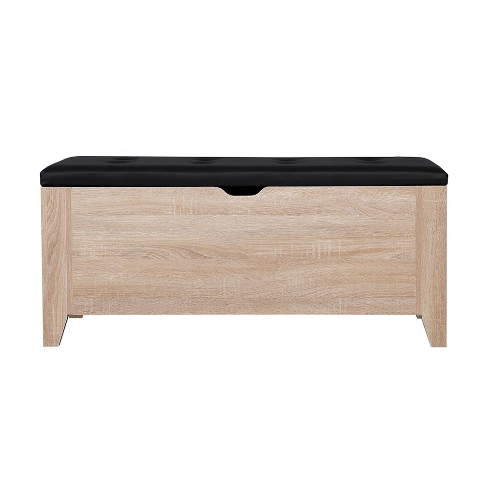 Furniture modern wooden shoe rack cabinet small shoe storage bench with Soft Seat Cushion