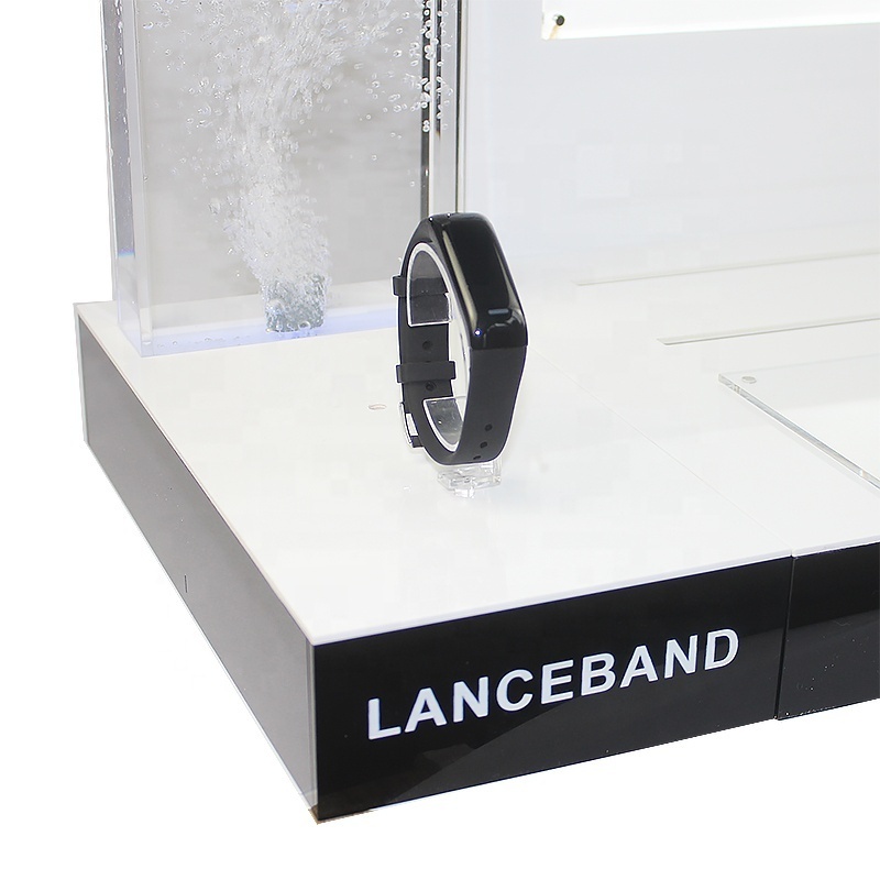 New design wrist watches counter display wholesale black acrylic display stand for watches