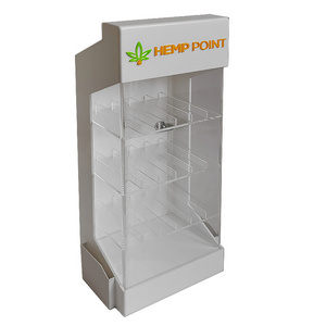 Acrylic white acrylic Display stand rack with back door