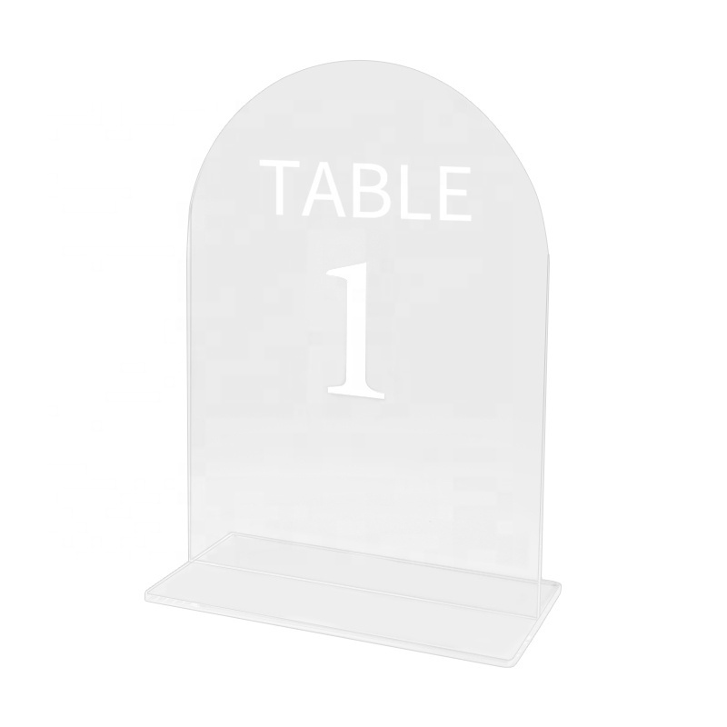 Frosted Arch blank acrylic table numbers holder stand 5x7