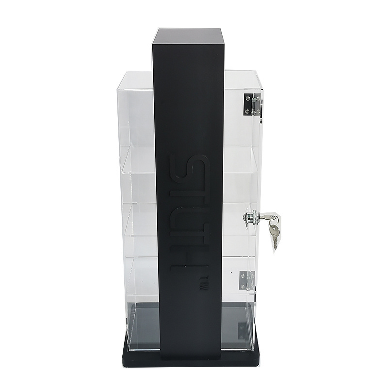 Smoke shop Cigarette dispenser matte black acrylic case supermarket tobacco cigarette display cabinet