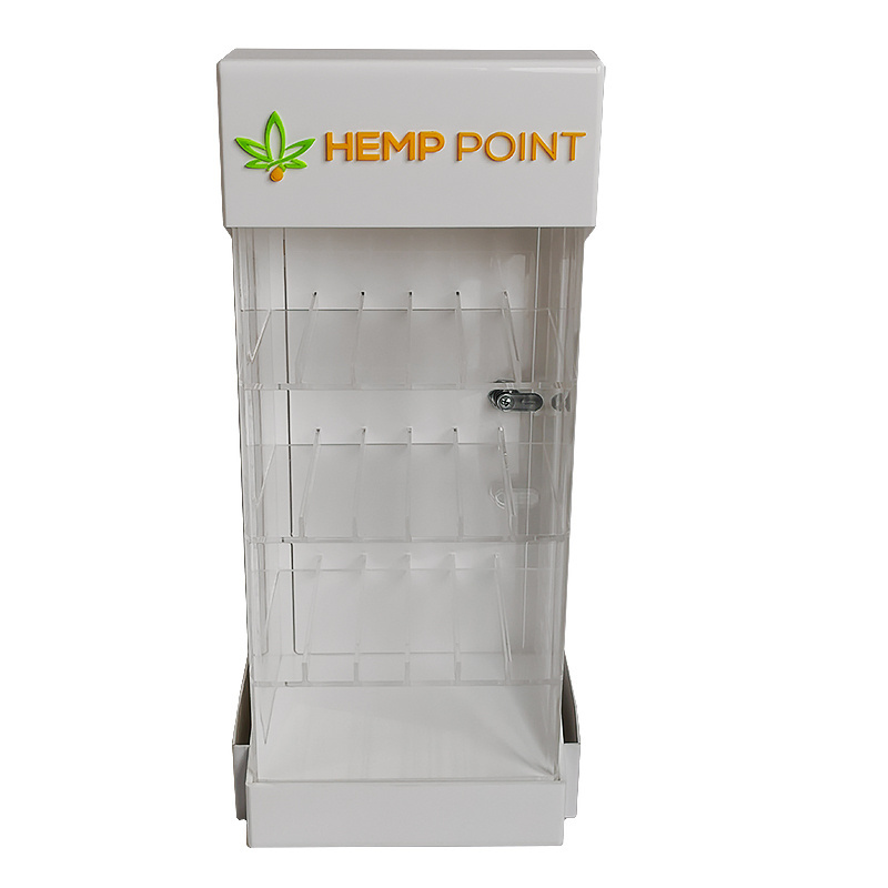 Acrylic white acrylic Display stand rack with back door