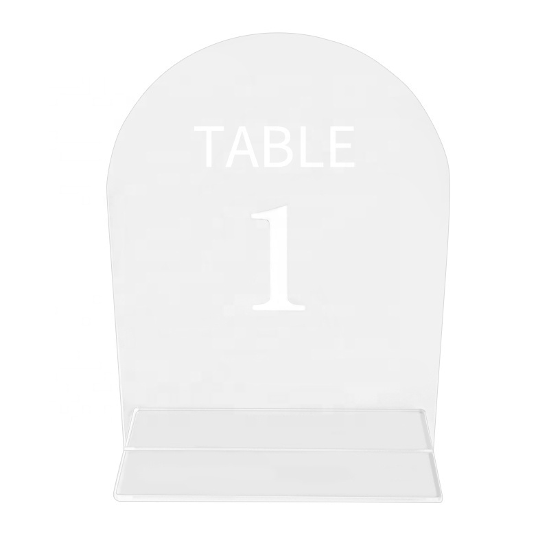 Frosted Arch blank acrylic table numbers holder stand 5x7