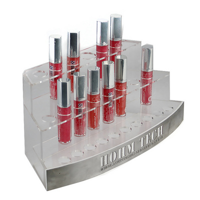 New Products 3 Tiers 24 Nail Polish Varnish Display Rack Lucite Cosmetic Display Stand Acrylic Lipstick Display Lip Gloss Holder