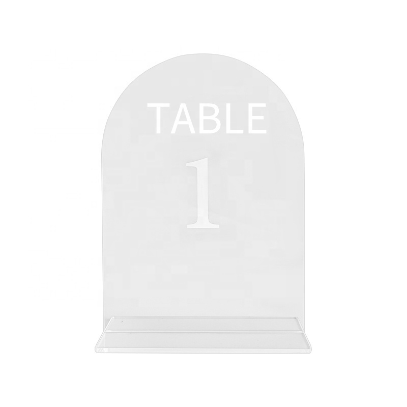 Frosted Arch blank acrylic table numbers holder stand 5x7