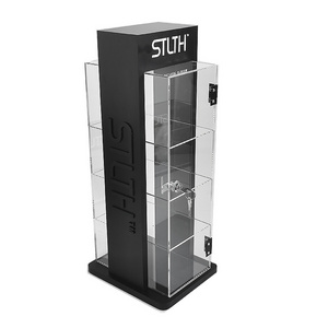 Smoke shop Cigarette dispenser matte black acrylic case supermarket tobacco cigarette display cabinet