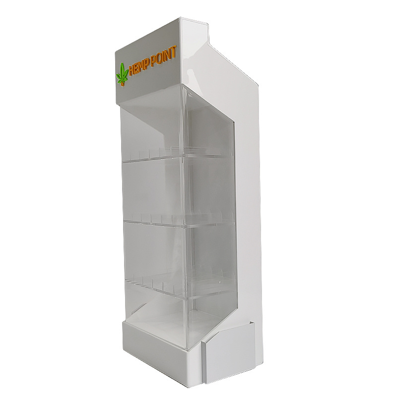 Acrylic white acrylic Display stand rack with back door