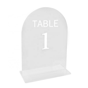 Frosted Arch blank acrylic table numbers holder stand 5x7"/4x6" place cards & table numbers for table decorations