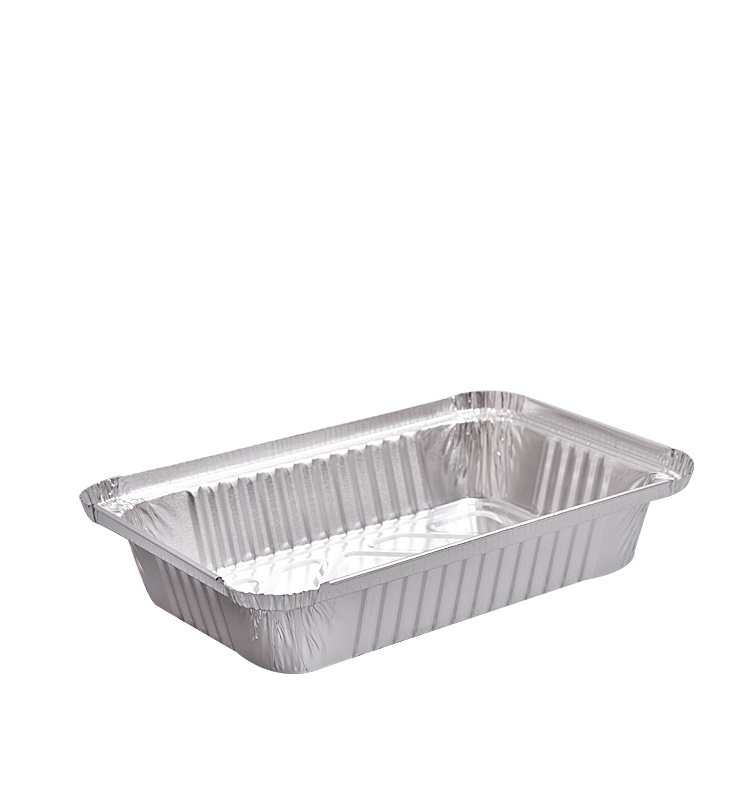 Food Grade Silver Aluminum Foil Container Box Use For Hot Food Packing