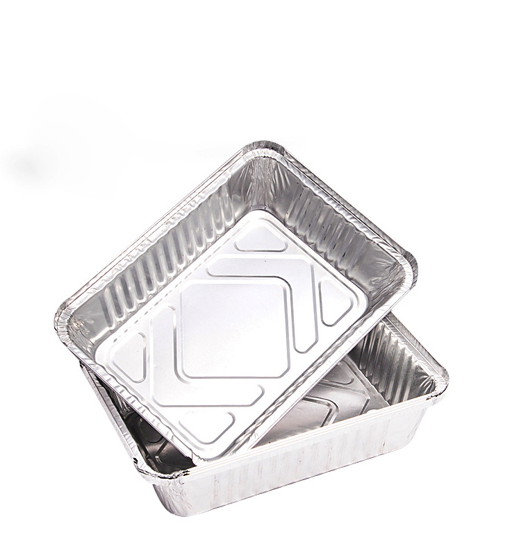 8389  800ml foil containers food grade 8011 aluminum foil pans lunch box oblong pans aluminum trays with plastic  lids