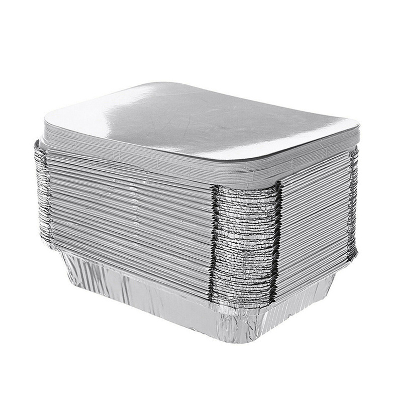 8389  800ml foil containers food grade 8011 aluminum foil pans lunch box oblong pans aluminum trays with plastic  lids