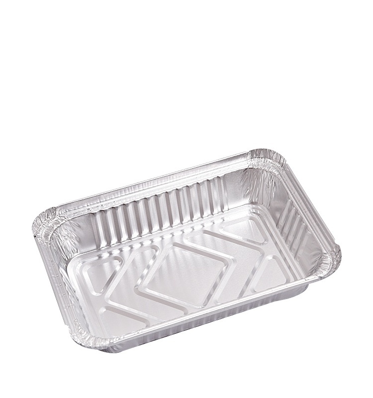 Food Grade Silver Aluminum Foil Container Box Use For Hot Food Packing