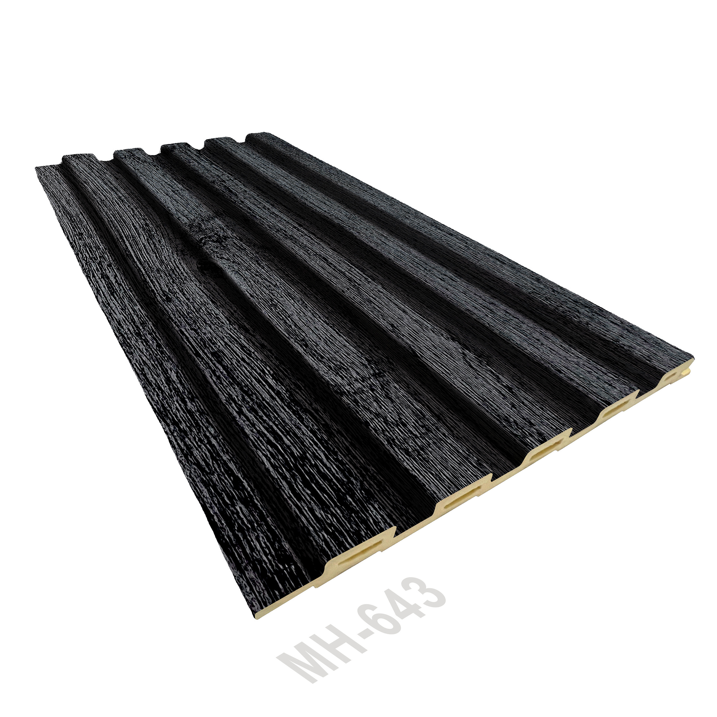 Crack resistance grille cladding Wood Grain fluted panel plank laminated PVC film WPC interior wall panel