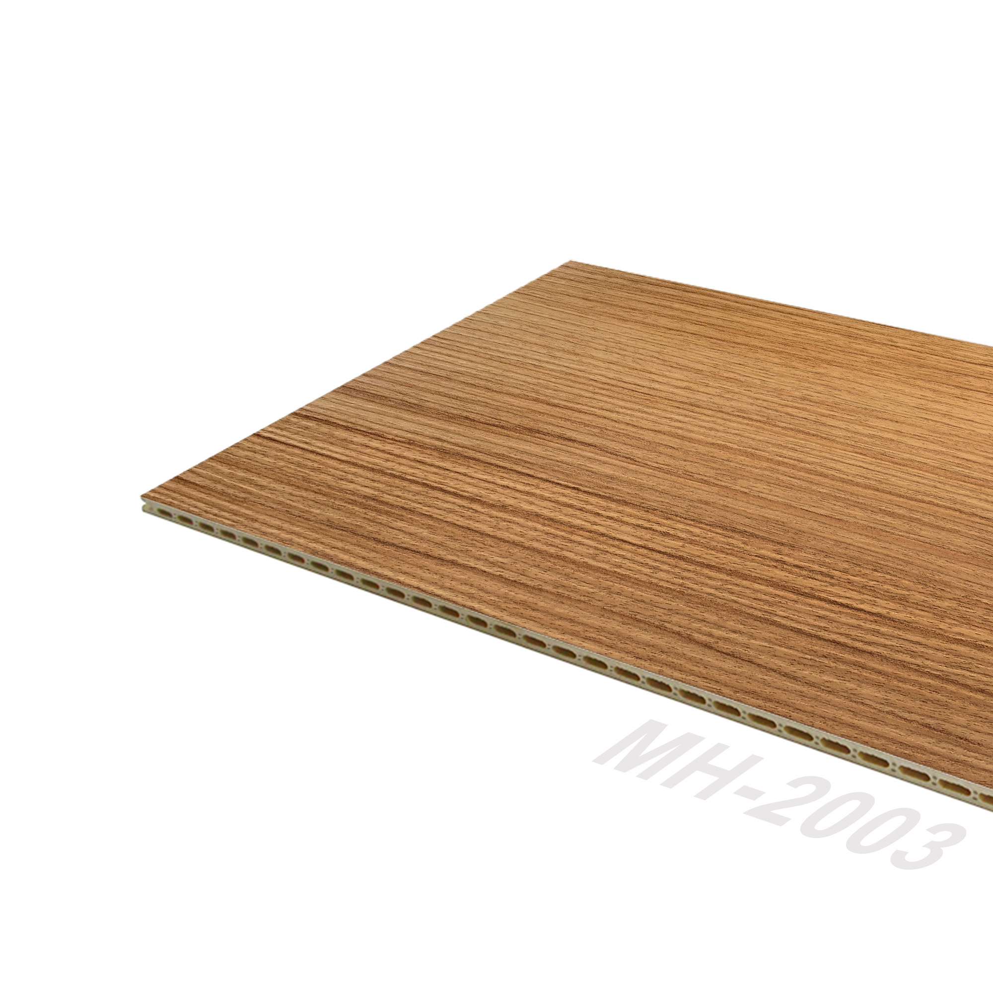 Indoor Wall Decoration Bamboo Wood Fiberboard PVC Coating Cladding Bathroom Waterproof Ceiling WPC Hollow Flat Wall Panel