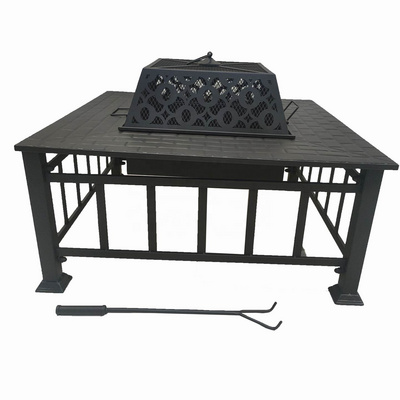 Outdoor Fire pit Garden decoration Metal Firepit Square Table Garden Wood Burning Fire Pit