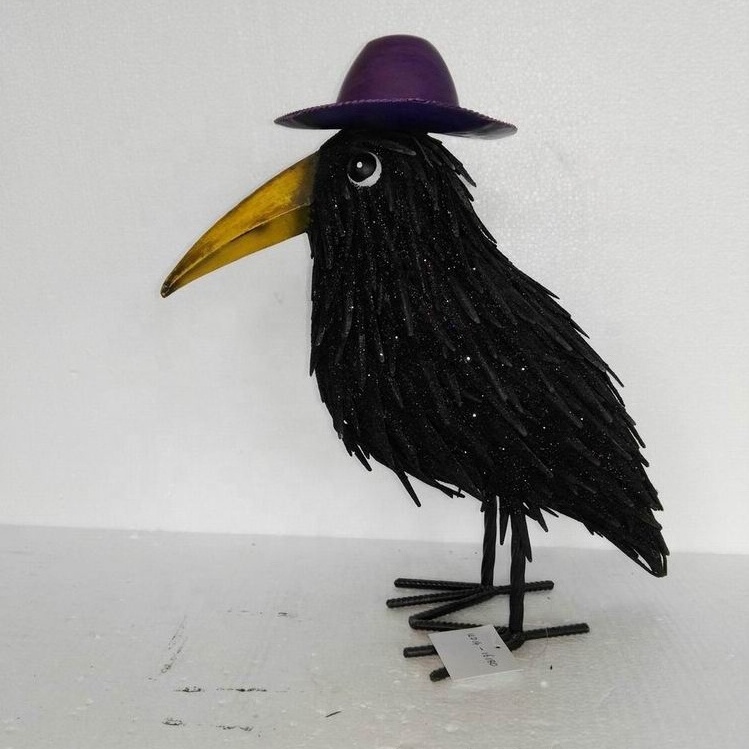 Garden Animal ornament Halloween festival decor Hot sale realistic black crow