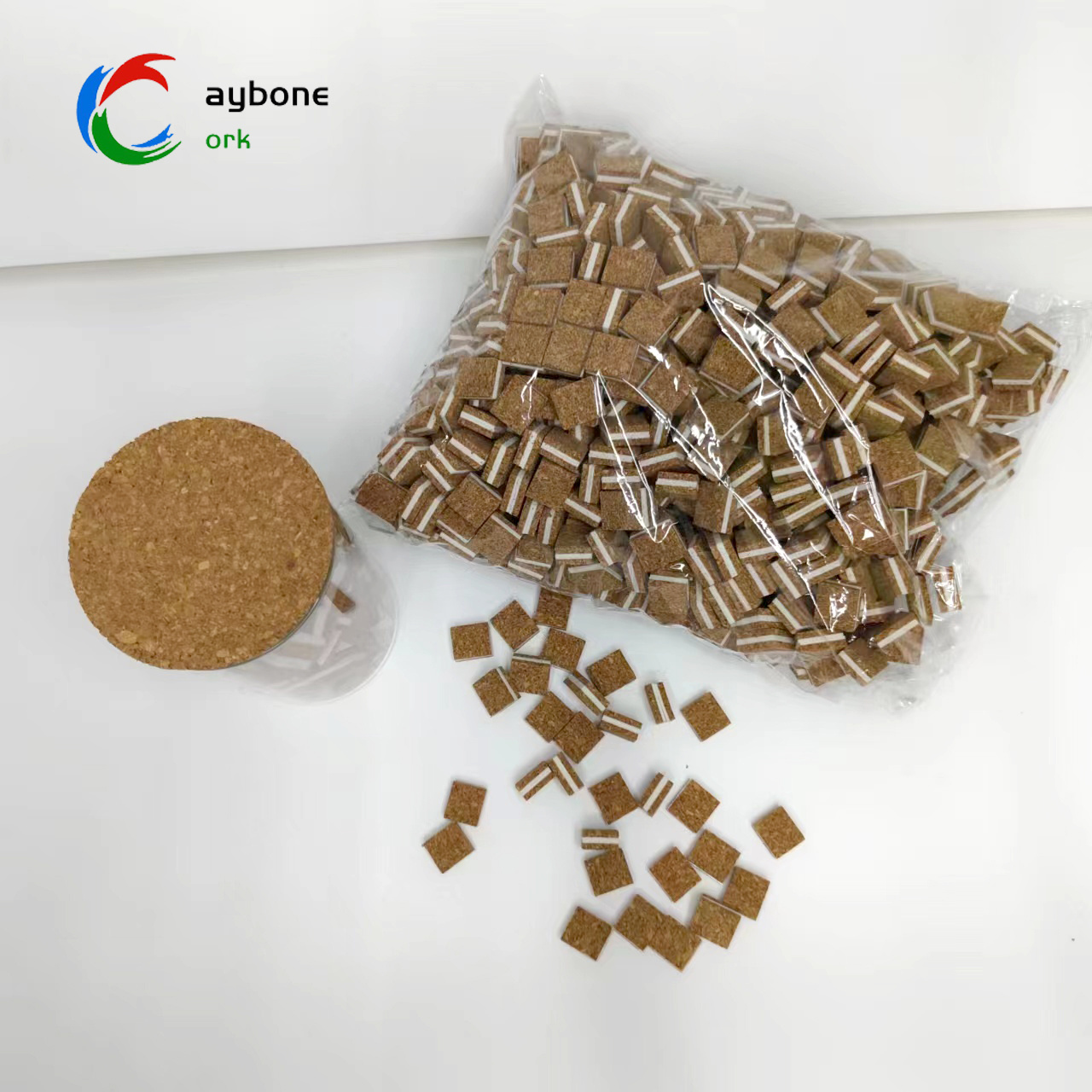 High Quality China 18*18*3mm Brown Counter Stick Cork Gasket Replaceable EPS Foam with Cling Foam to Prevent Glass Friction