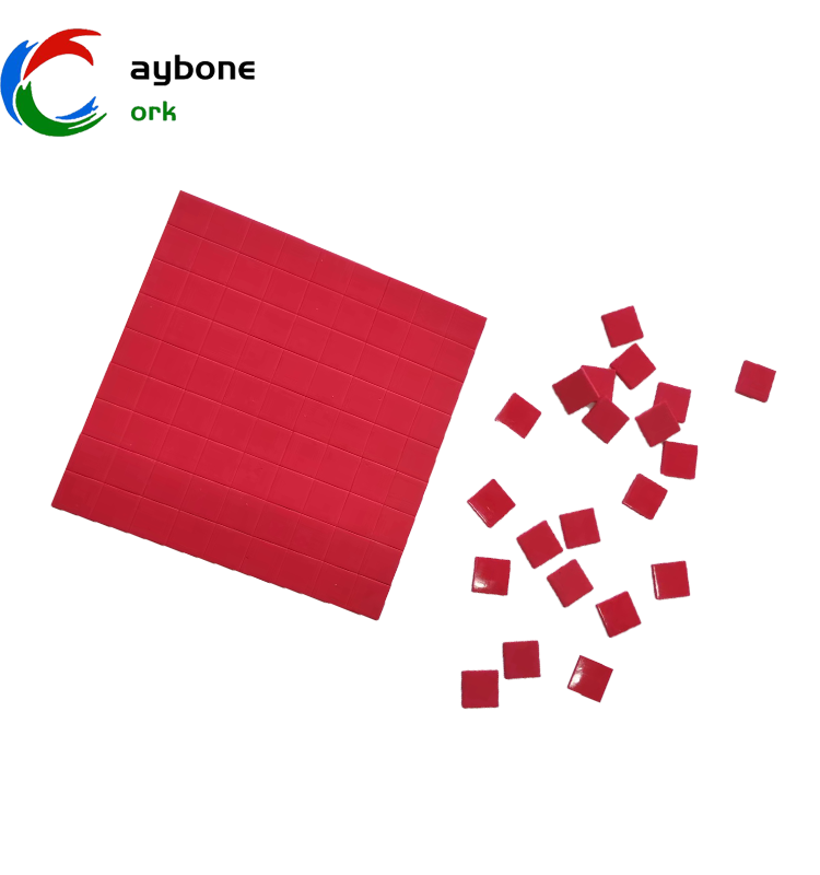 Red Manufacturing protecting pad Self-adhesive Glass Separator Customize EVA Rubber Pads with Cling Foam spacer