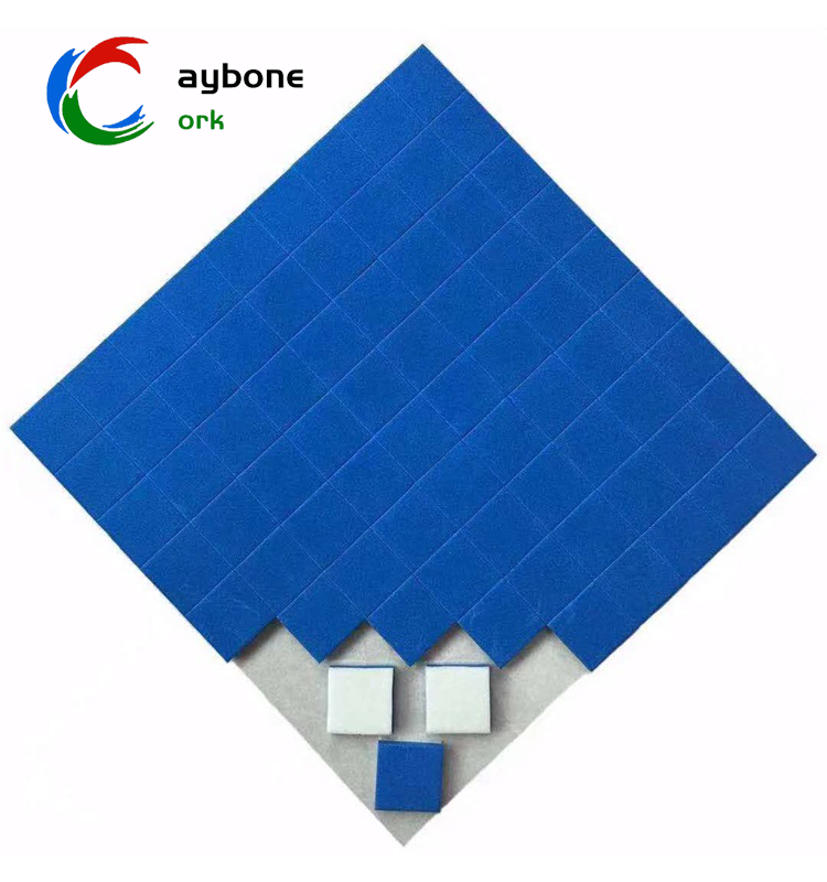 Manufacturing protecting pad Self-adhesive Glass Separator Customize Blue EVA Rubber Pads with Cling Foam spacer