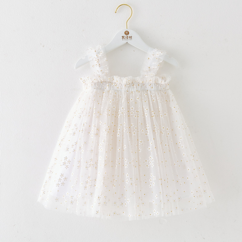 New Arrival Summer Children's Baby Girls Dress Hot Selling Toddler Girl Tutu Sleeveless Floral Print Sweet Yarn Dress