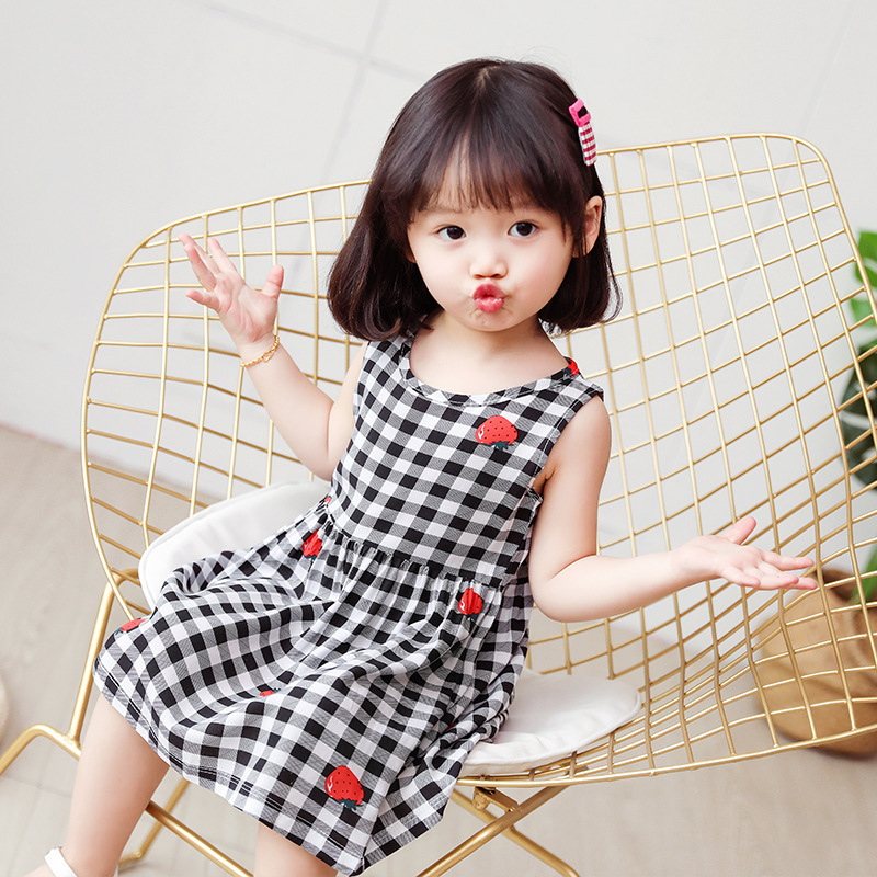 1-7 Years Baby Girl Dress Sleeveless Cotton Flower Dress Children Clothes Wear Summer Princess Dress For Kids Girls