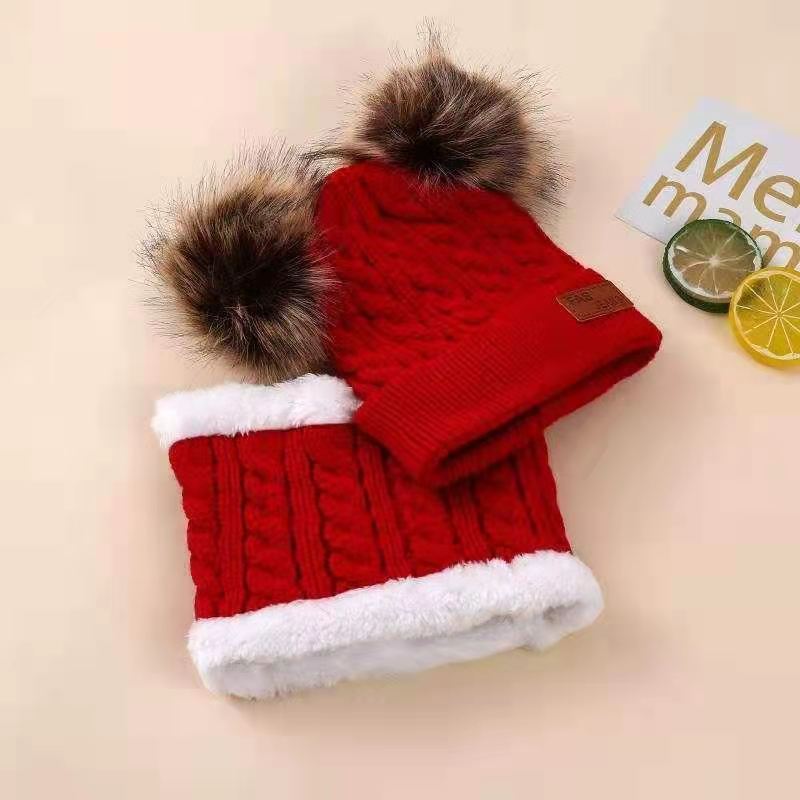 New Arrival Cheap Price Kids Crochet Knit Hat And Scarf Set Winter Thick Solid Color Toddler Baby Warm Neck Scarves Set