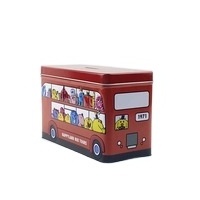 Rectangular Tin Box Bus Tin Can Coin Bank